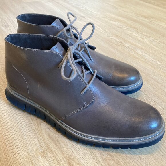 Cole Haan - Men's Grey Leather ZeroGrand Chukkas - Size US 11M - Picture 2 of 11